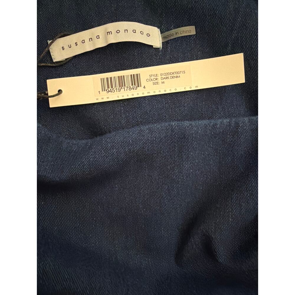 New Susana Monaco denim crop top skirt set sz M - Picture 7 of 7